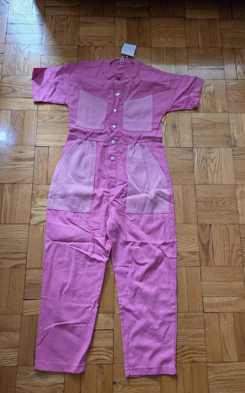 Nwt Back To School Womens Pink Denim Jumpsuit Sz S Y2k Style